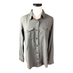 Filsons Flannel Blueish Gray Green Button-Down Shirt Medium